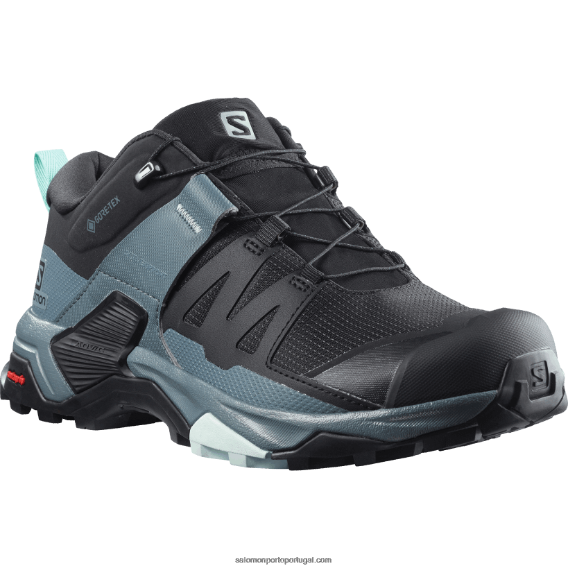 Salomon sapatos de caminhada femininos - x ultra 4 gore-tex 04D6V81137 preto/tempestade/azul opala