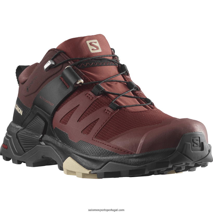 Salomon sapatos de caminhada femininos - x ultra 4 gore-tex 04D6V81140 Marrom garança/preto/areia branqueada