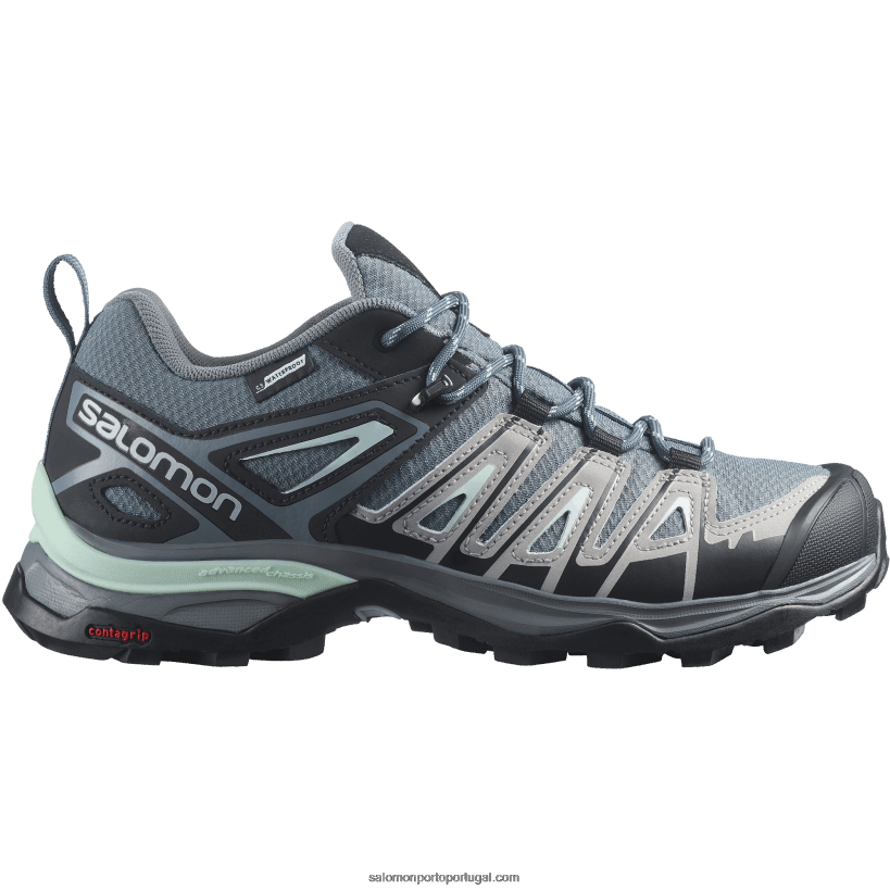 Salomon sapatos de caminhada femininos - x ultra pioneiro clima à prova d'água 04D6V81130 tempo tempestuoso/liga/mandioca
