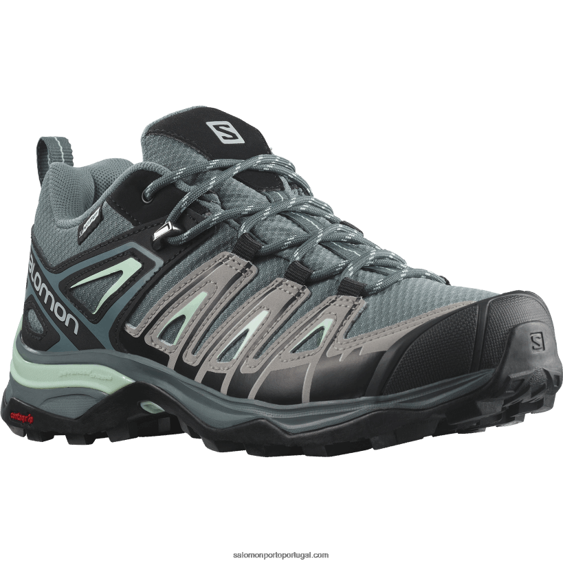 Salomon sapatos de caminhada femininos - x ultra pioneiro clima à prova d'água 04D6V81130 tempo tempestuoso/liga/mandioca