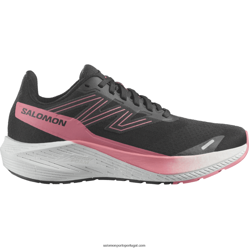Salomon tênis de corrida feminino - aero blaze 04D6V8741 preto/branco/rosa de chá