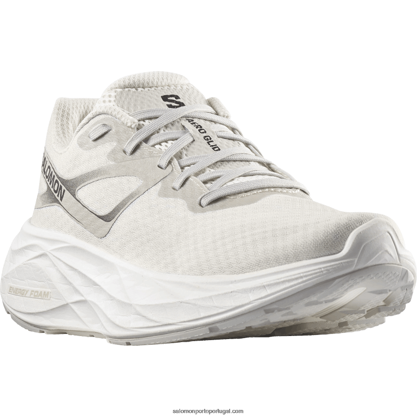 Salomon tênis de corrida feminino - aero glide 04D6V81149 gelo de baunilha/branco/rocha lunar