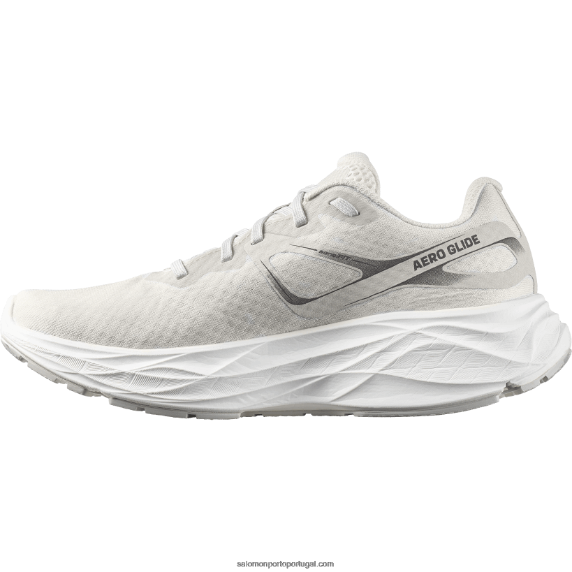 Salomon tênis de corrida feminino - aero glide 04D6V81149 gelo de baunilha/branco/rocha lunar