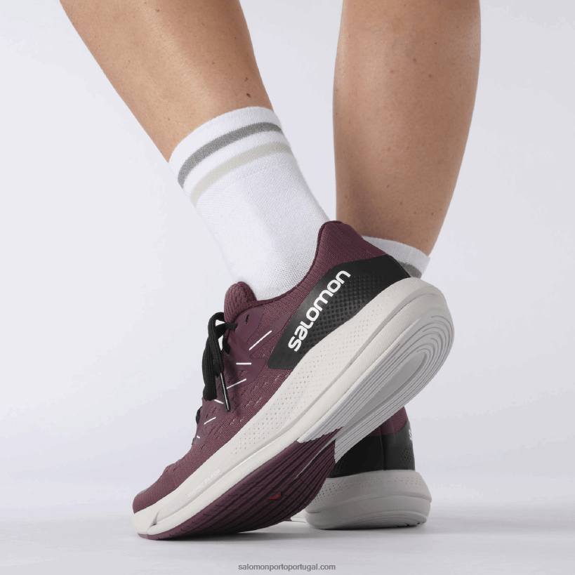 Salomon tênis de corrida feminino - spectur 04D6V8748 tulipwood/pedra lunar/vinho de uva