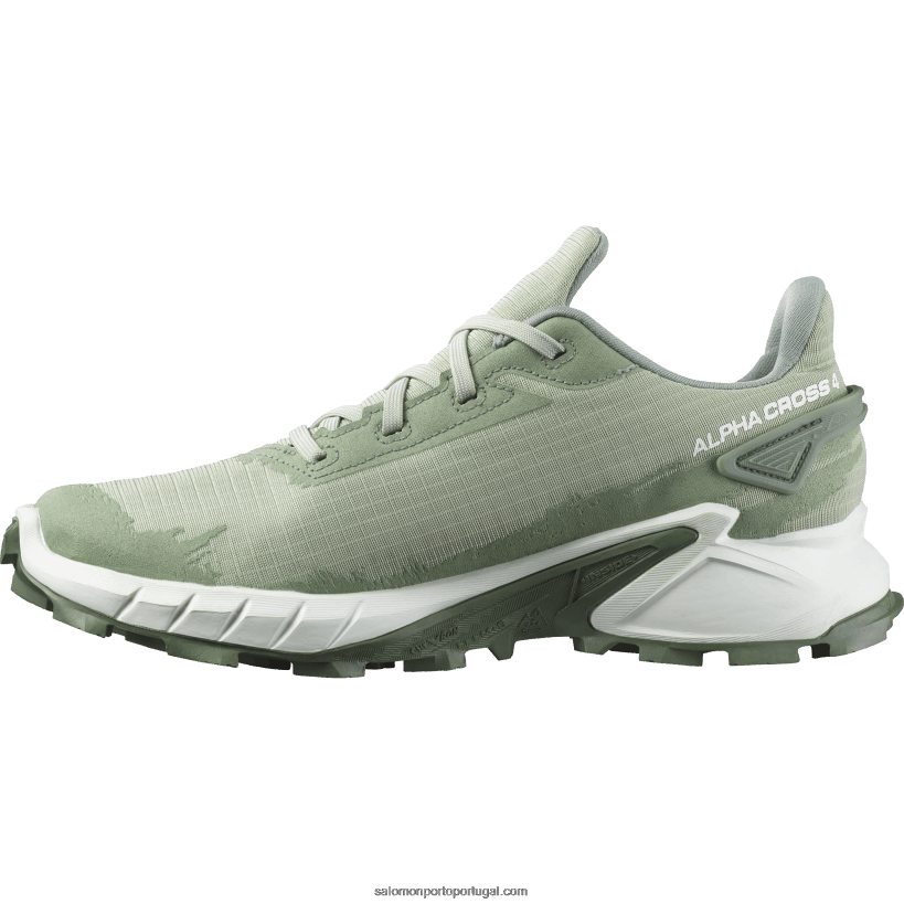 Salomon tênis de corrida feminino - alphacross 4 gore-tex 04D6V81531 sálvia do deserto/branca/coroa de louros