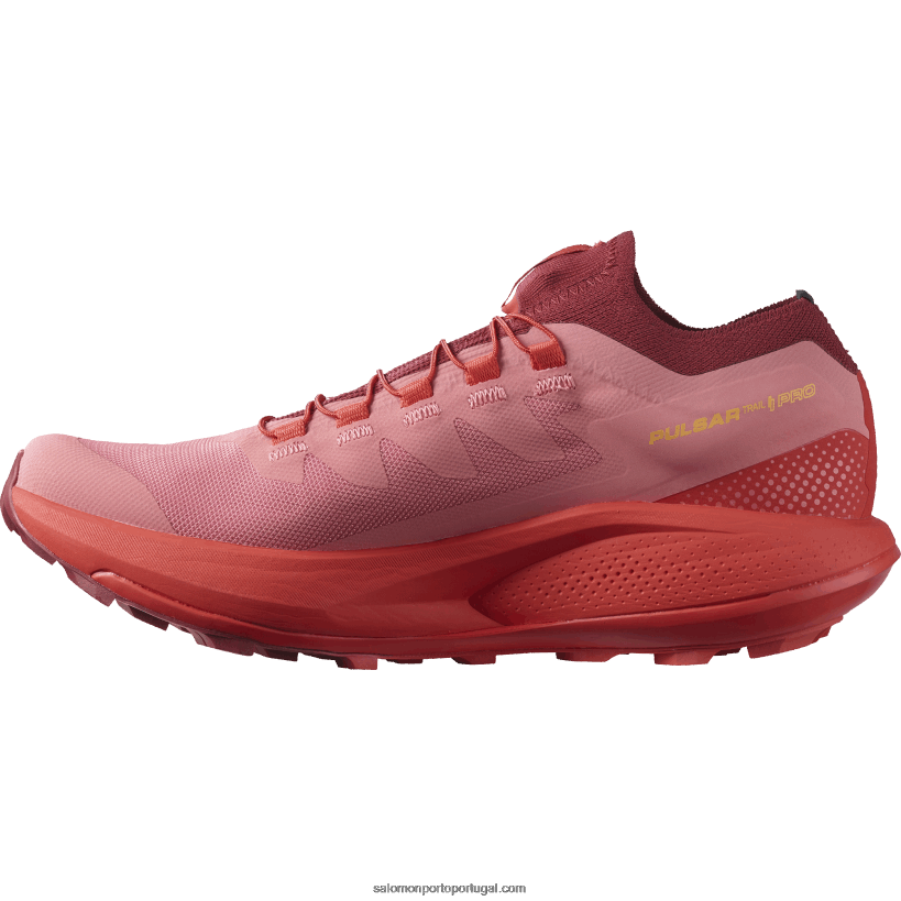 Salomon tênis de corrida feminino - pulsar trail pro 04D6V81533 rosa chá/biking red/laranja brilhante
