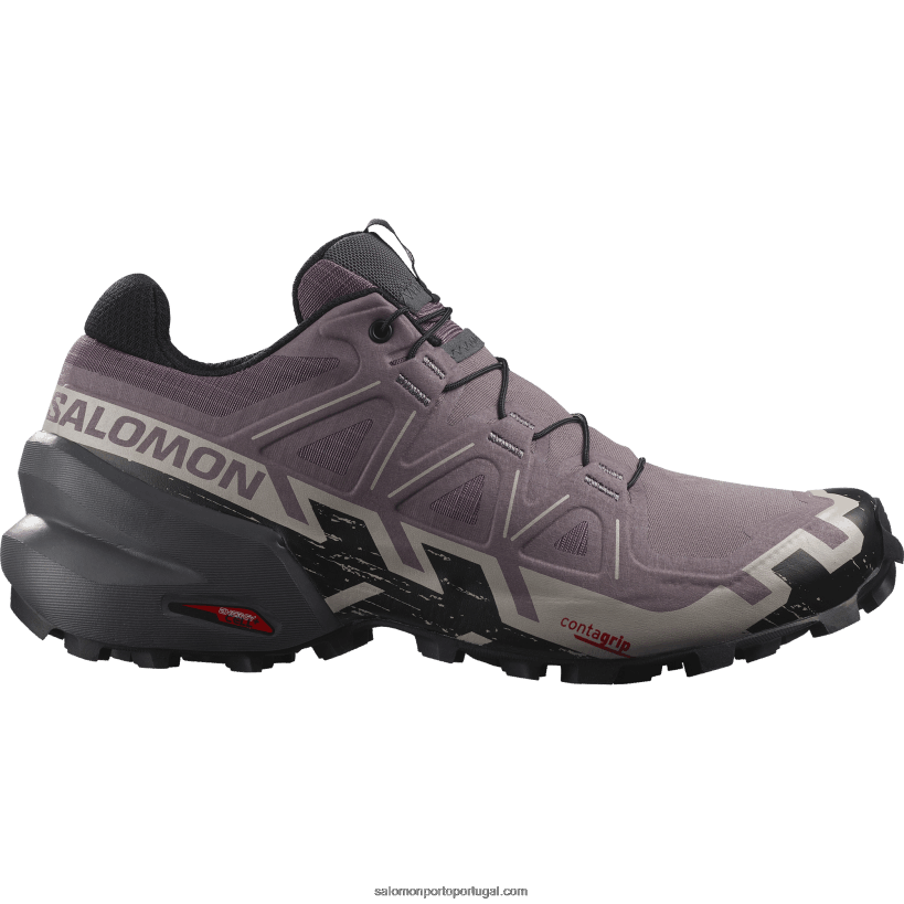 Salomon tênis de corrida feminino - speedcross 6 04D6V81504 paisagem lunar/preto/cinzas de rosas
