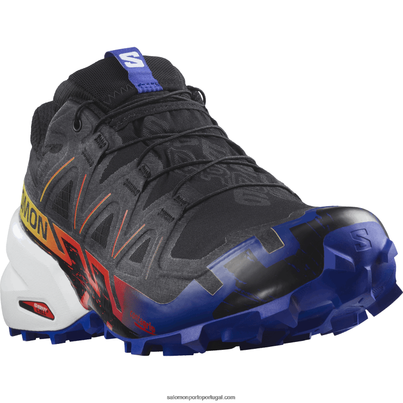 Salomon tênis de corrida feminino - speedcross 6 gore-tex blue fire 04D6V81509 preto/navegar na web/amarelo de segurança