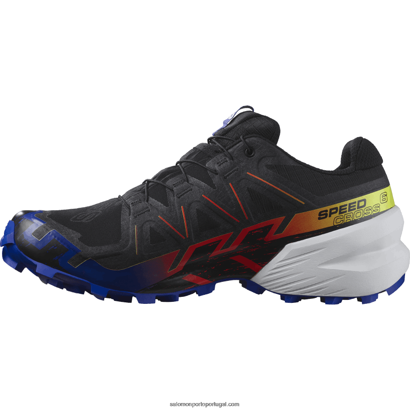 Salomon tênis de corrida feminino - speedcross 6 gore-tex blue fire 04D6V81509 preto/navegar na web/amarelo de segurança