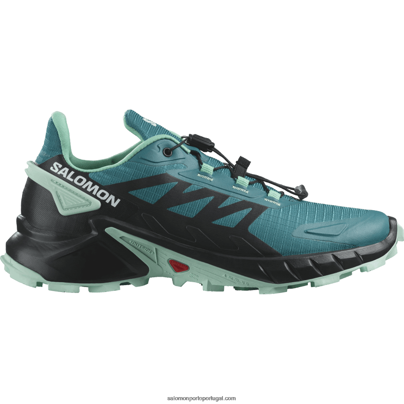 Salomon tênis de corrida feminino - supercross 4 04D6V81544 porto azul/preto/yucca