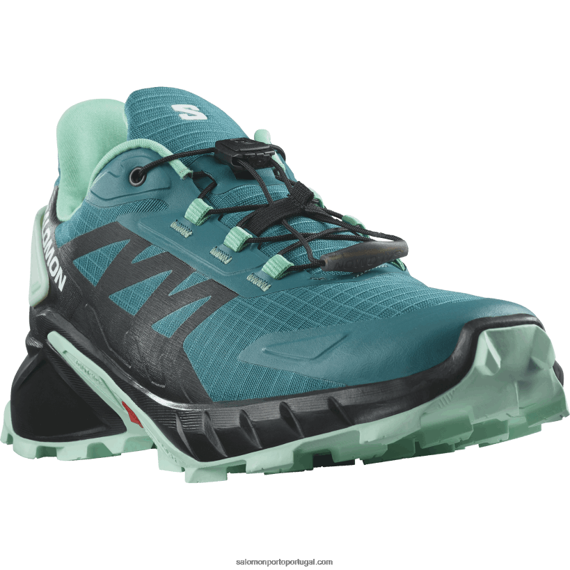 Salomon tênis de corrida feminino - supercross 4 04D6V81544 porto azul/preto/yucca