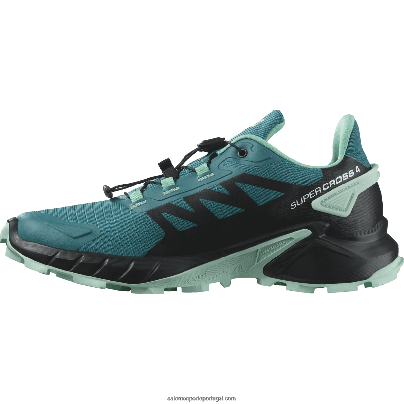 Salomon tênis de corrida feminino - supercross 4 04D6V81544 porto azul/preto/yucca
