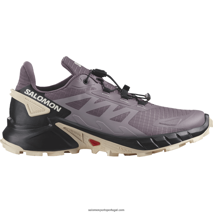 Salomon tênis de corrida feminino - supercross 4 04D6V81545 paisagem lunar/preto/pêssego tenro