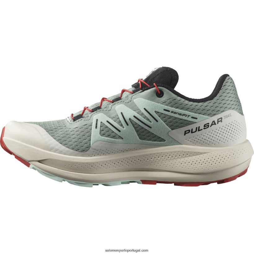 Salomon tênis de corrida feminino - trilha pulsar 04D6V81514 Almofada de lírio/água branqueada/molho picante