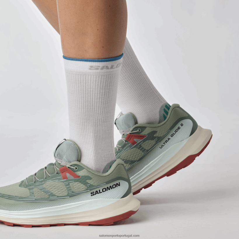 Salomon tênis de corrida feminino - ultra glide 2 04D6V81489 Almofada de lírio/água branqueada/molho picante