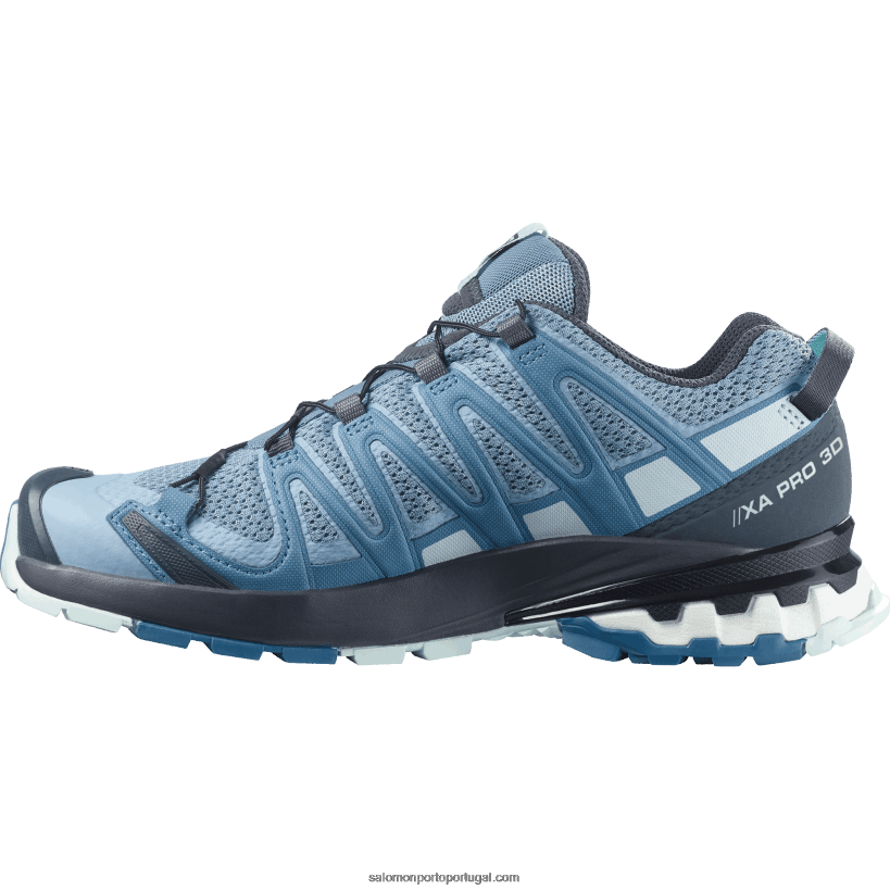 Salomon tênis de corrida feminino - xa pro 3d v8 04D6V81535 azul ashley/ébano/azul opala