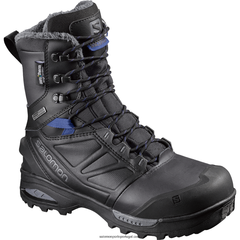 Salomon botas de inverno femininas - toundra pro clima à prova d'água 04D6V8783 fantasma/preto/amparo azul