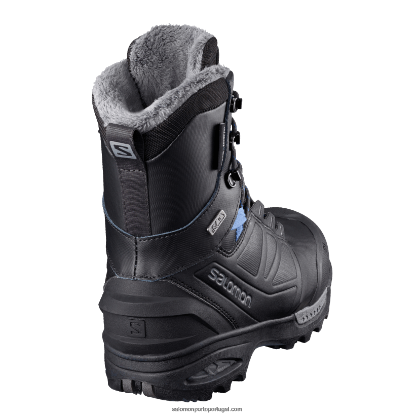 Salomon botas de inverno femininas - toundra pro clima à prova d'água 04D6V8783 fantasma/preto/amparo azul