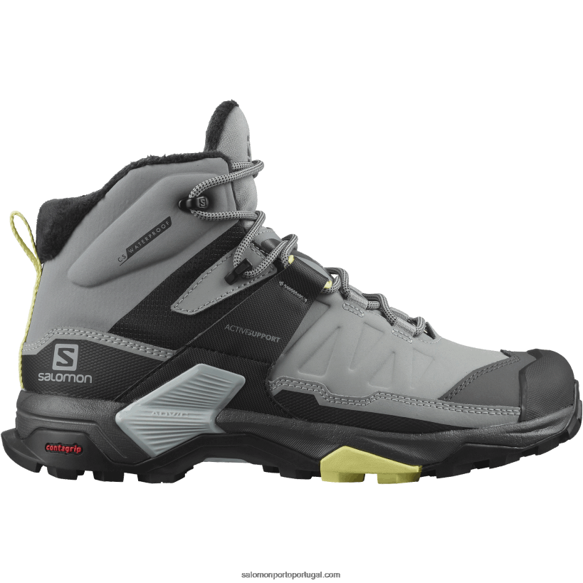 Salomon botas femininas de inverno - x ultra 4 mid winter thinsulate clima à prova d'água 04D6V8786 monumento/preto/charlock