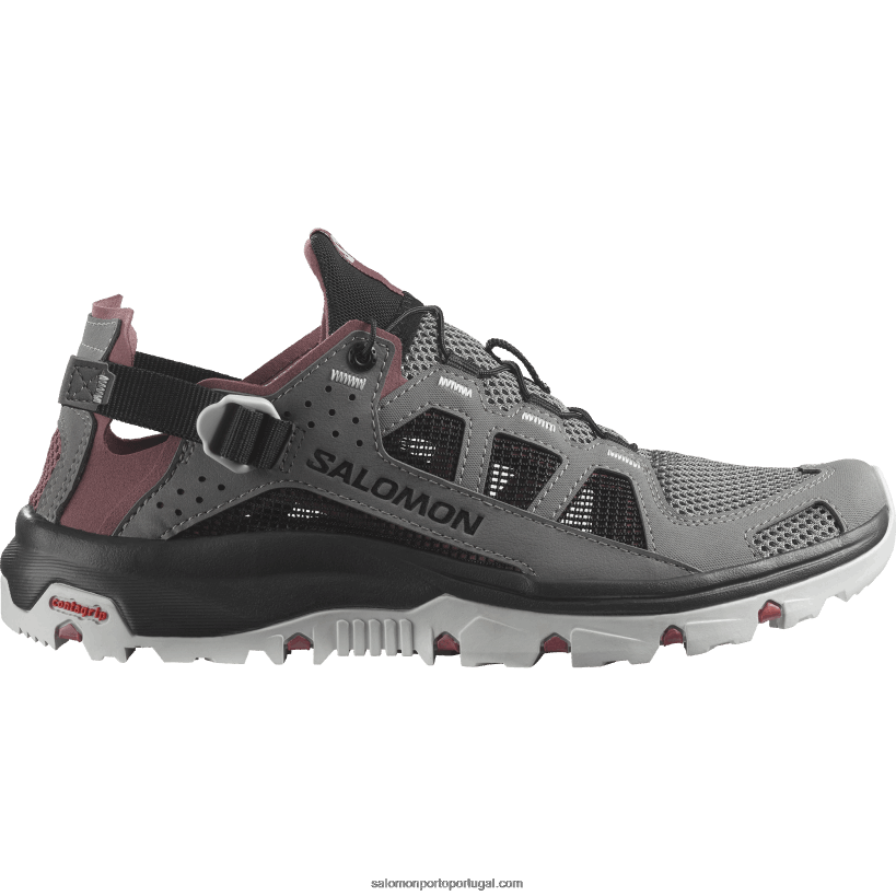 Salomon sapatos aquáticos femininos - techamphibian 5 04D6V8788 estanho/preto/gengibre selvagem
