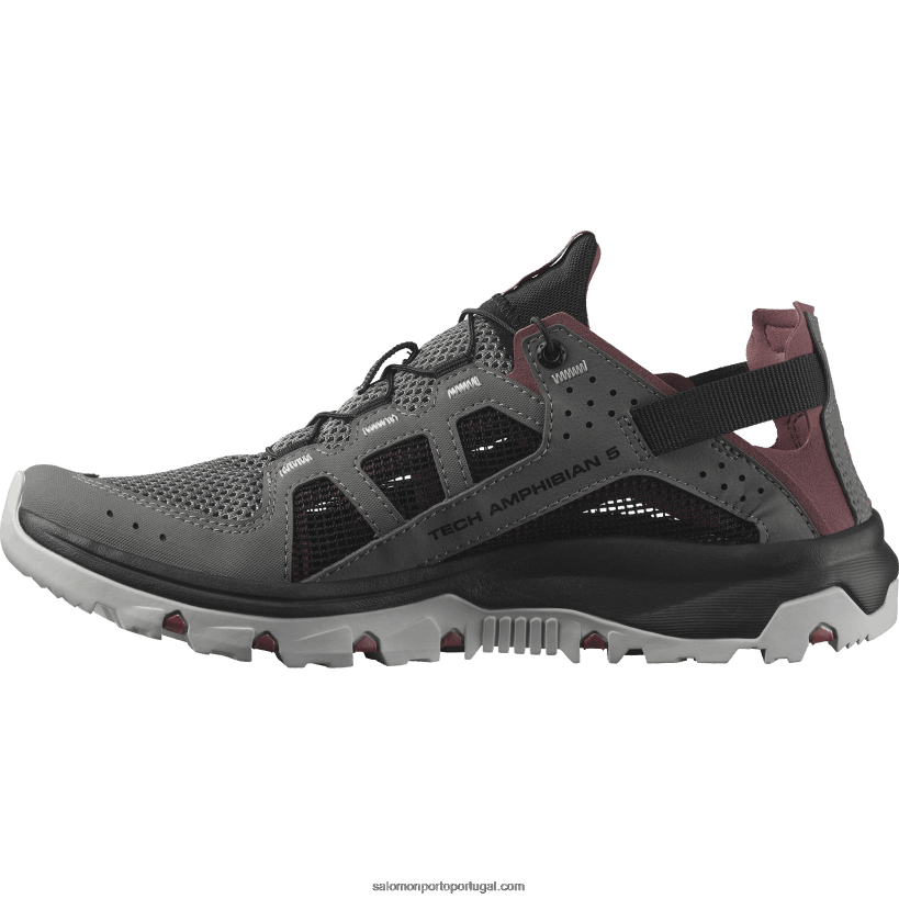 Salomon sapatos aquáticos femininos - techamphibian 5 04D6V8788 estanho/preto/gengibre selvagem