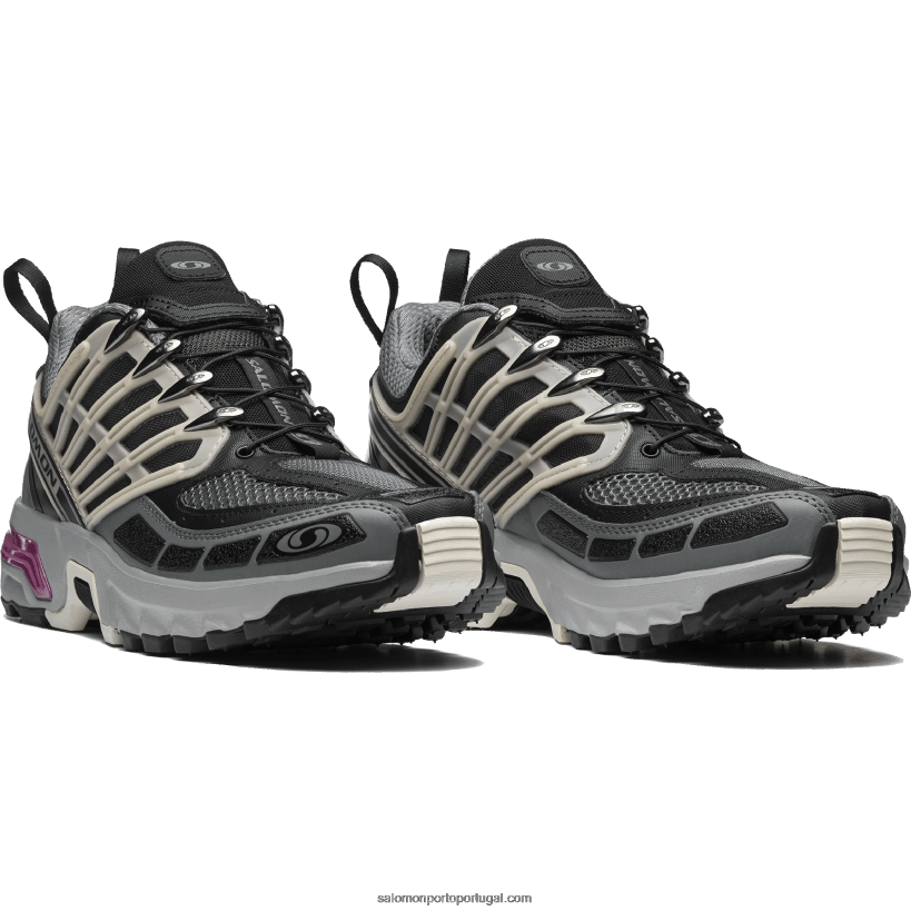 Salomon sapatos esportivos femininos - acs pro advanced 04D6V8779 preto/liga/cinza pena