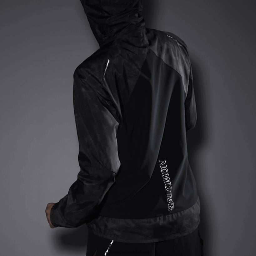 Salomon jaqueta corta-vento feminina - bonatti cross wind 04D6V8854 periscópio/ao/preto profundo