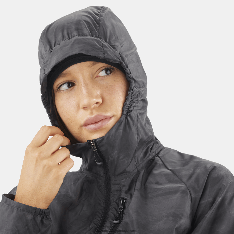 Salomon jaqueta corta-vento feminina - bonatti cross wind 04D6V8854 periscópio/ao/preto profundo