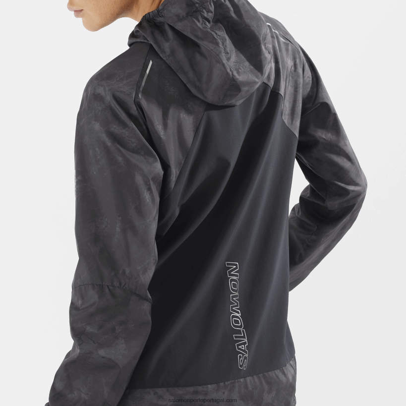 Salomon jaqueta corta-vento feminina - bonatti cross wind 04D6V8854 periscópio/ao/preto profundo