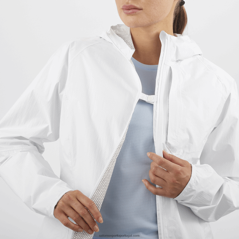 Salomon jaqueta shell feminina - bonatti impermeável 04D6V8837 branco