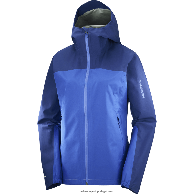 Salomon jaqueta shell feminina - contorno gore-tex 2,5l 04D6V8847 peônia azul náutico/marinho