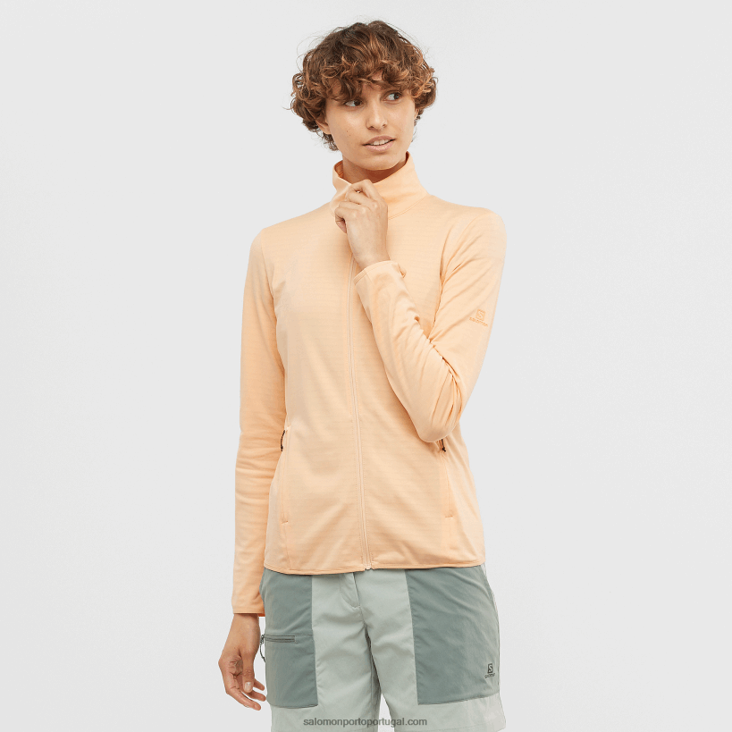 Salomon Jaqueta midlayer feminina com zíper completo - Essential Lightwarm 04D6V8865 gelo de damasco