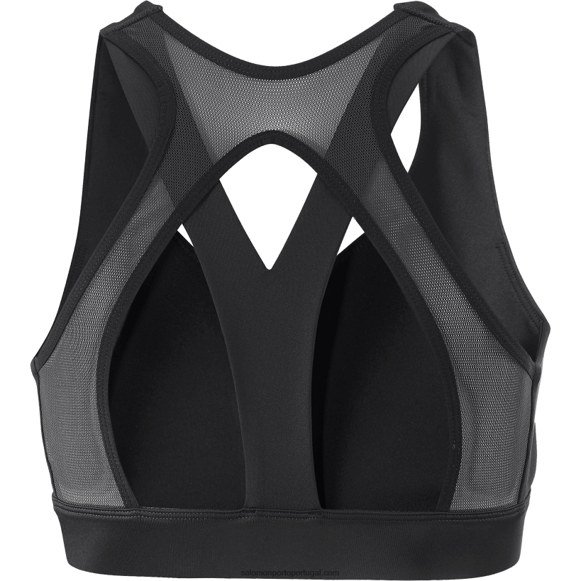 Salomon sutiã esportivo feminino - cross run 04D6V8936 preto profundo