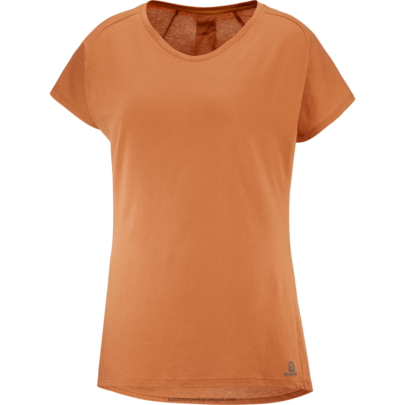 Salomon camiseta manga curta feminina - formato essencial 04D6V8895 mel de gengibre