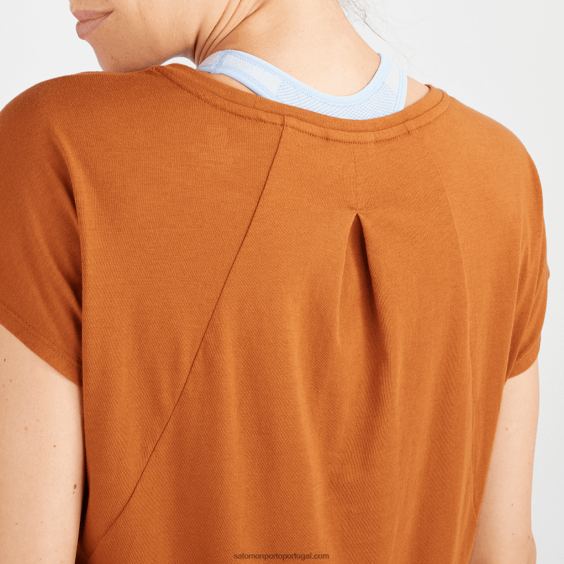 Salomon camiseta manga curta feminina - formato essencial 04D6V8895 mel de gengibre