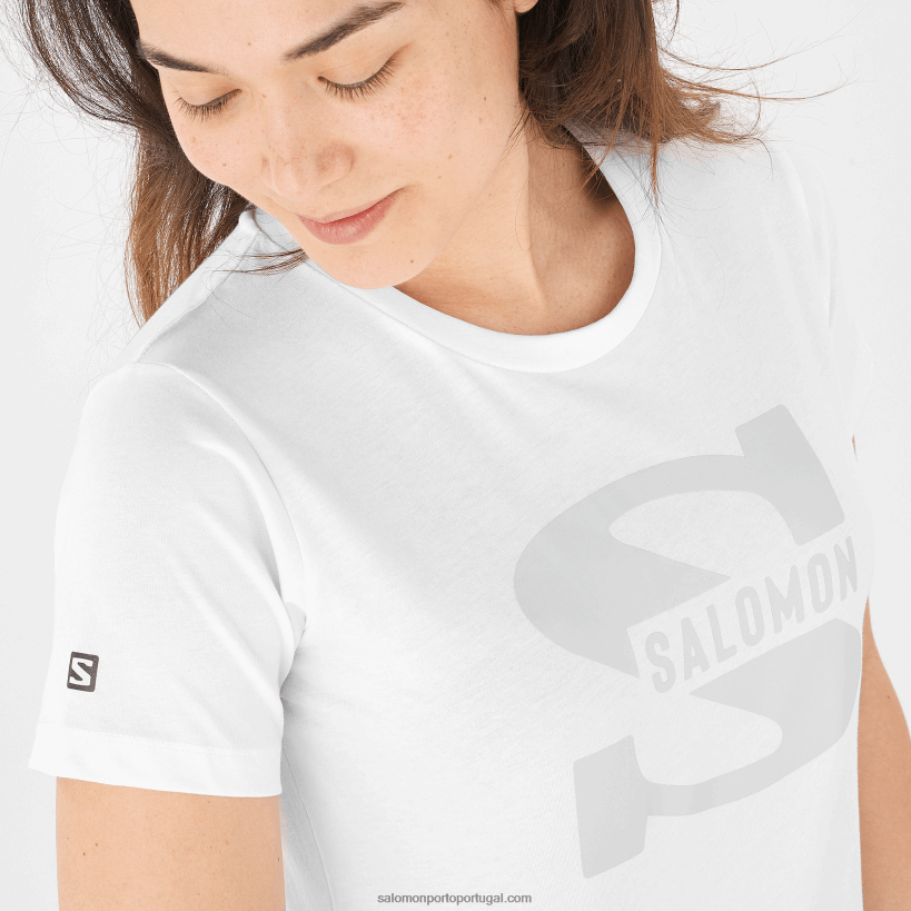 Salomon camiseta manga curta feminina - outlife big logo 04D6V8901 branco
