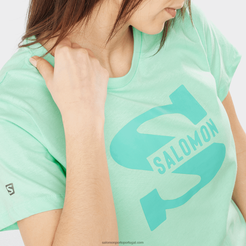 Salomon camiseta manga curta feminina - outlife big logo 04D6V8902 copo de praia
