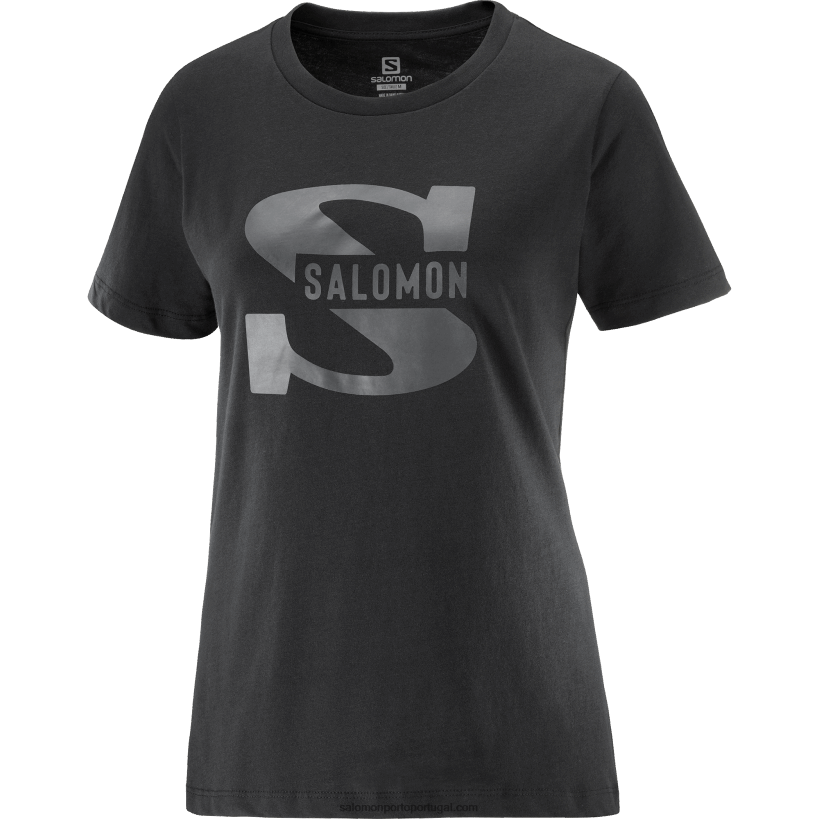 Salomon camiseta manga curta feminina - outlife big logo 04D6V8903 preto