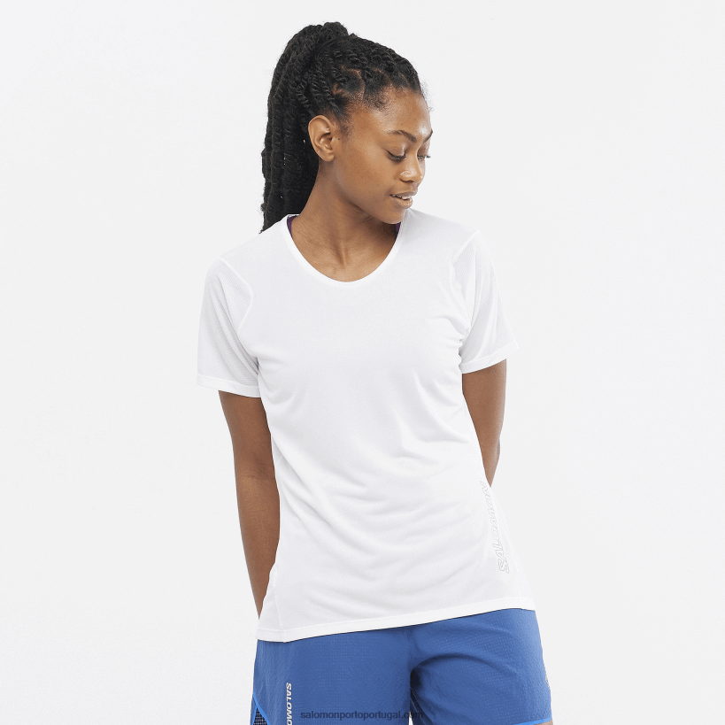 Salomon t-shirt de manga curta de mulher - sense aero 04D6V8927 branco