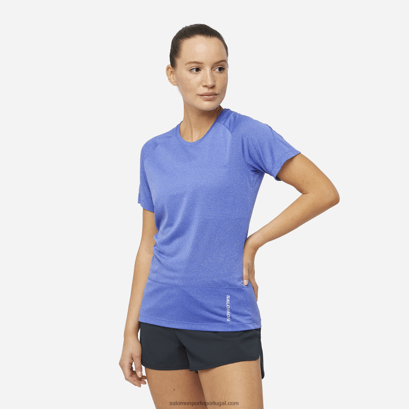 Salomon t-shirt de manga curta para mulher - cross run 04D6V8877 navegar na internet