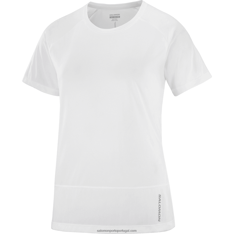Salomon t-shirt de manga curta para mulher - cross run 04D6V8880 branco