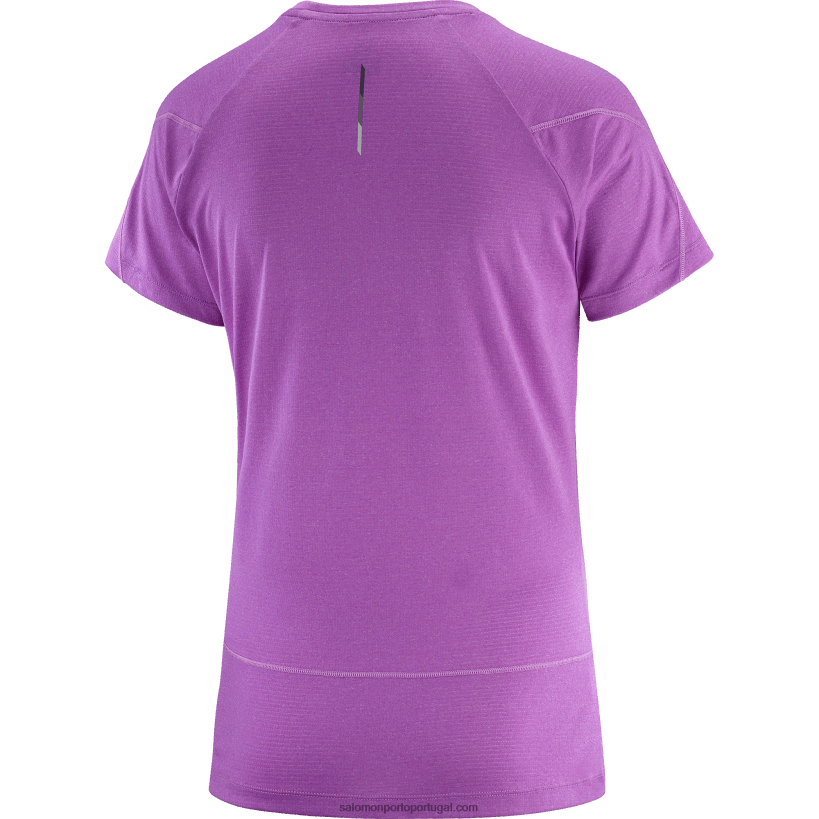 Salomon t-shirt de manga curta para mulher - cross run 04D6V8890 uva espumante/urze