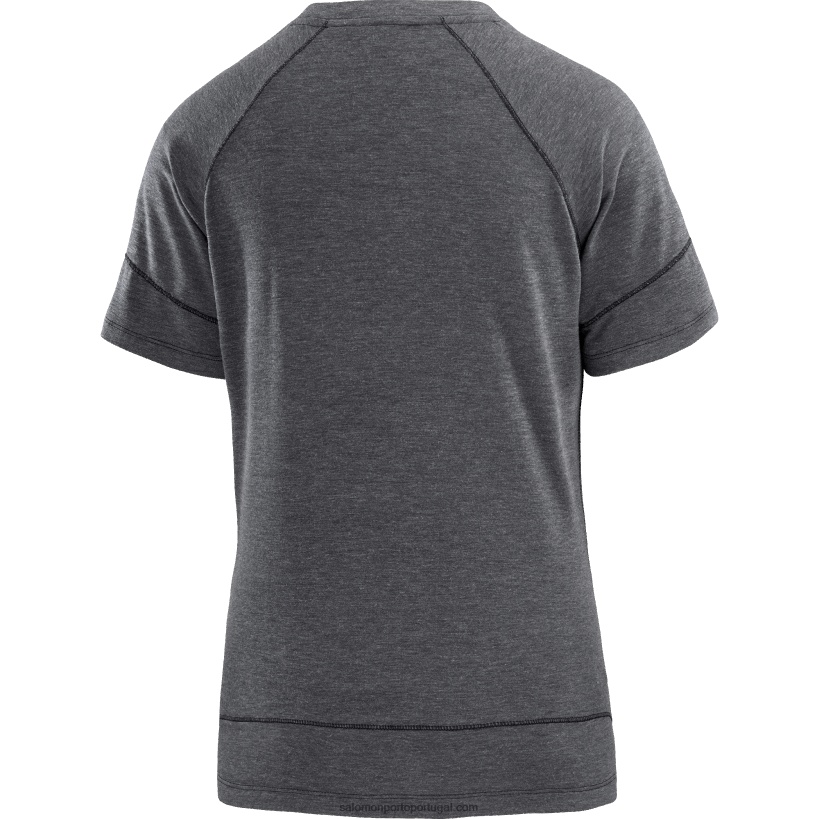 Salomon t-shirt de manga curta para mulher - runlife 04D6V8913 preto profundo/urze