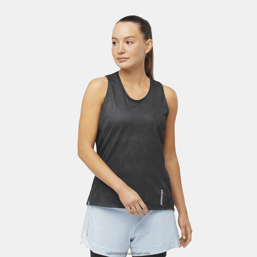 Salomon tanque feminino - sense aero 04D6V8905 periscópio/preto profundo